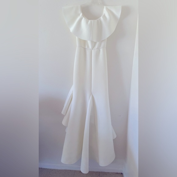 White Hi-Low Dress - 1X - Picture 2 of 2